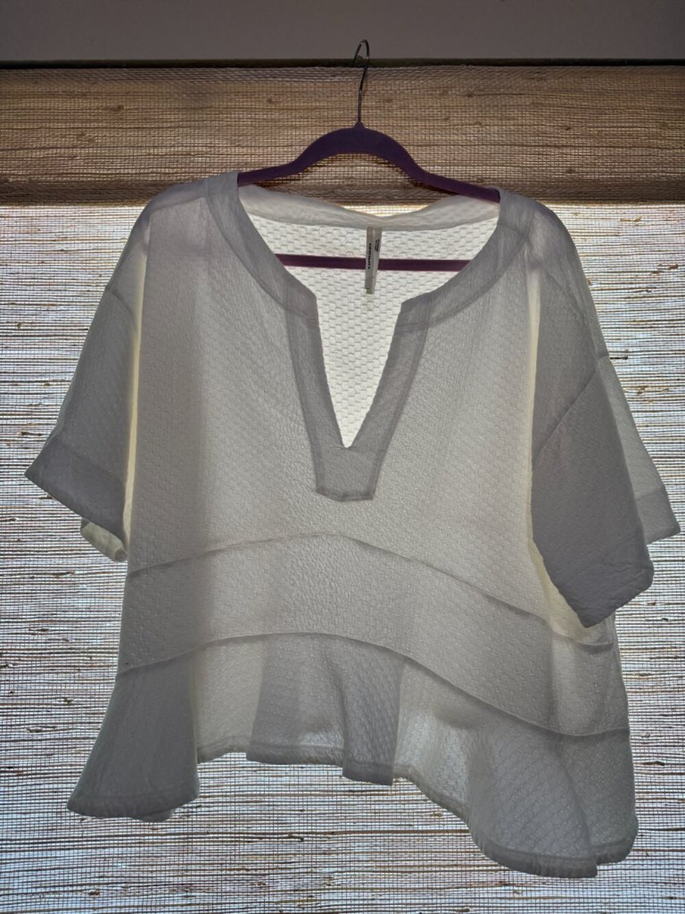 Anthropologie Cropped White Shirt Size L